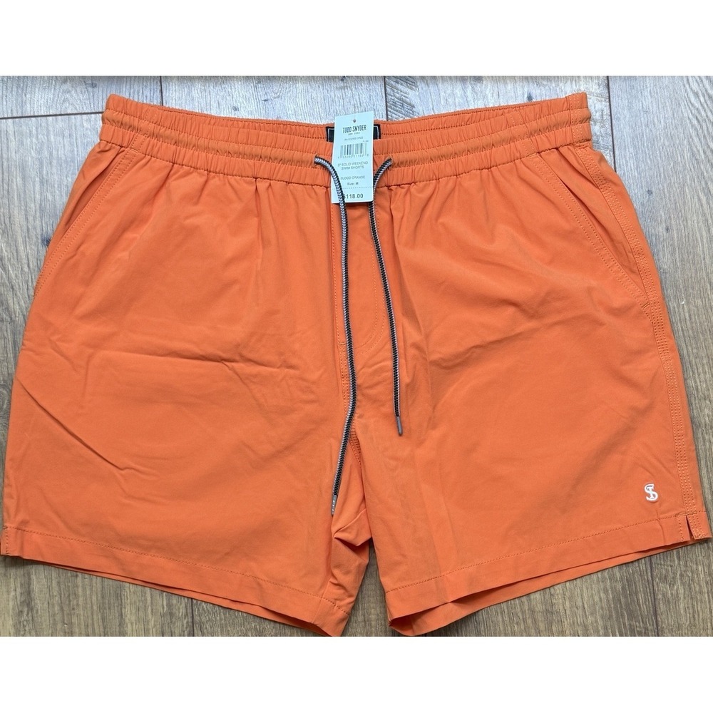 Todd Snyder NWT Solid Weekend Swim Shorts Trunks 5" Mens M Blood Orange NEW